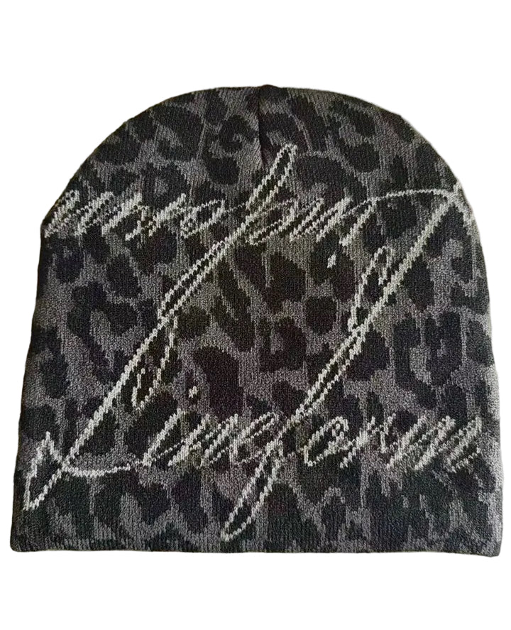 Black leopard beanie (PRE-ORDER)